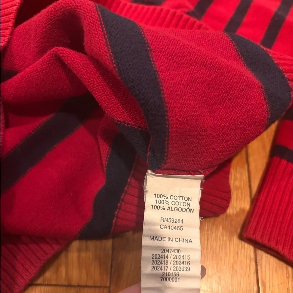The Children's Place Sweatshirt Youth Boy's Size 7/8 Red/Blue Striped Pullover